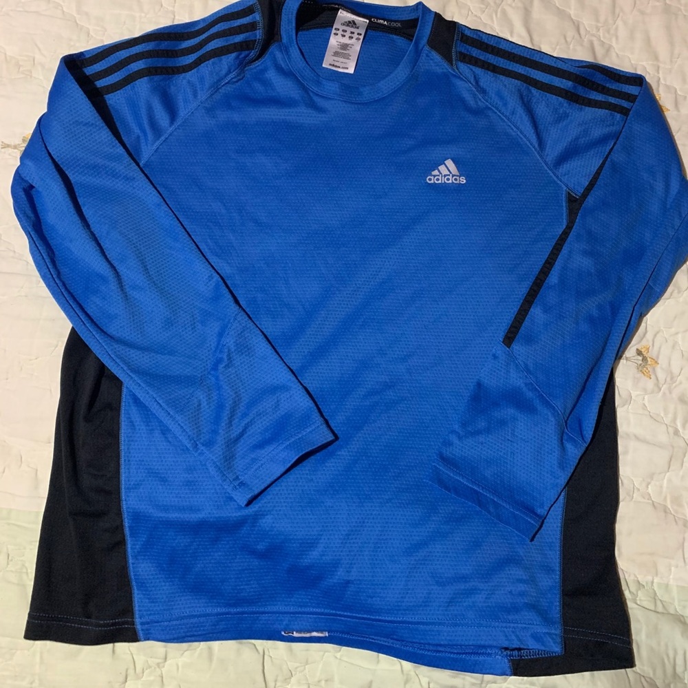 Adidas long sleeve 3 three stripe clima cool shirt